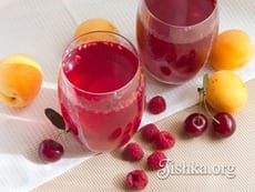 Компот ассорти(вишня, абрикос, малина). Пошаговый фоторецепт.