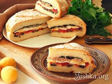 Французский пирог из хлеба. Пошаговый фоторецепт.