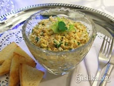 Салат из печени трески (классический рецепт). Пошаговый фоторецепт.