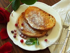 Французские гренки, жареные в мороженом. Пошаговый фоторецепт.