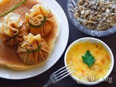 Жульен с курицей и грибами (три варианта подачи). Пошаговый фоторецепт.