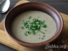 Грибной суп-пюре с овсянкой (постный). Пошаговый фоторецепт.