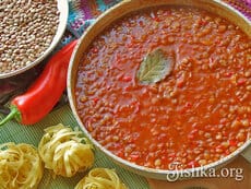 Соус «Болоньезе» из чечевицы. Пошаговый фоторецепт.