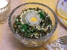 Салат из морской капусты с яйцом. Пошаговый фоторецепт.
