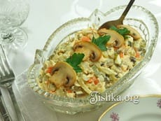 Салат «Машеровский» с грибами. Пошаговый фоторецепт.