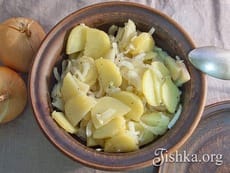 Картофельный салат с луком (бабушкин рецепт). Пошаговый фоторецепт.