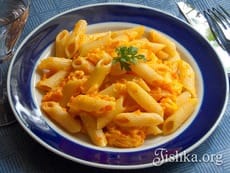 Макароны с тыквой и сыром. Пошаговый фоторецепт.