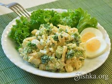 Салат с брокколи, яблоком и сыром (для похудения). Пошаговый фоторецепт.
