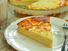 Творожная запеканка с сыром (без сахара и муки). Пошаговый фоторецепт.