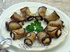Баклажанные рулетики с сыром. Пошаговый фоторецепт.