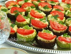 Кабачки и баклажаны из духовки с сырной начинкой. Пошаговый фоторецепт.