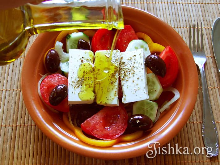 Греческий салат. Пошаговый фоторецепт.