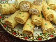 Блины с курицей. Пошаговый фоторецепт.