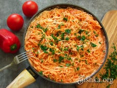 "Красные спагетти" по-мексикански. Пошаговый фоторецепт.