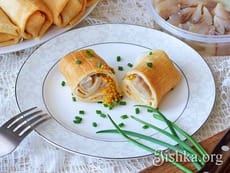 Блины с селедкой и горчицей. Пошаговый фоторецепт.