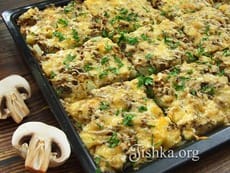 Картошка с грибами и сыром в духовке. Пошаговый фоторецепт.