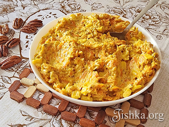 Салат из жареной моркови