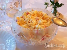 Крабовый салат с яблоком. Пошаговый фоторецепт.