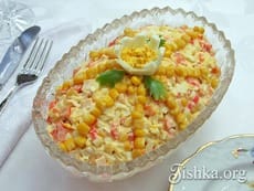 Салат с крабовыми палочками и болгарским перцем. Пошаговый фоторецепт.