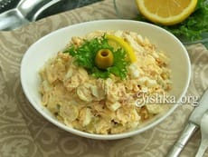 Салат из тунца с сыром и оливками. Пошаговый фоторецепт.