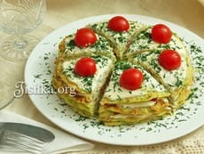 Кабачковый торт с помидорами. Пошаговый фоторецепт.
